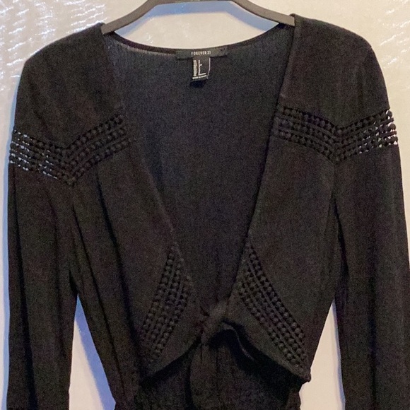 Forever 21 black long sleeve romper size small - Picture 2 of 10